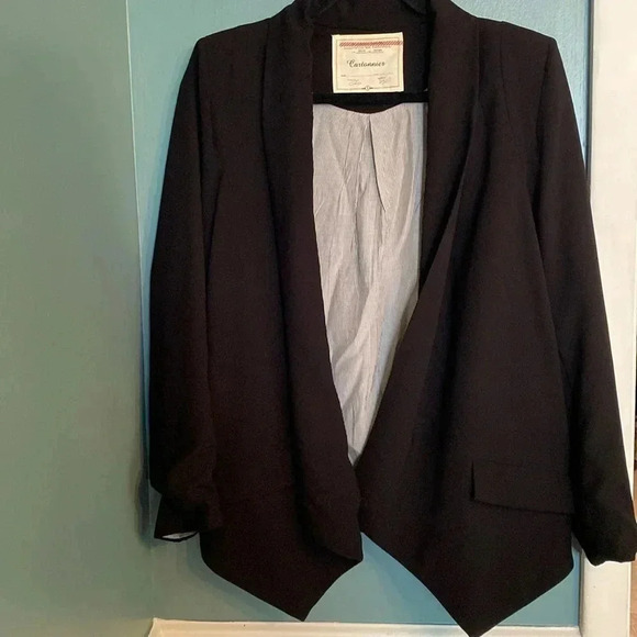Anthropologie Cartannier women’s black blazer size small - single button - Picture 1 of 9